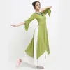 Scene Wear Women Oriental Belly Dance Dress Chinese Cheongsam Yarn Antiquity Classical Hanfu Uniforms Kläder Kvinnlig prestationsdräkt