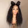 Perruque Lace Front Wig synthétique bouclée et crépue de 26 pouces, aspect naturel, densité 180, cheveux de bébé, sans colle, pre-plucked, quotidien, pour femmes701735948