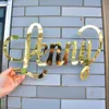 Party Decoration Mirror Gold Acrylic Nursery Name Sign Välj ditt teckensnitt Anpassa alla och karaktär för bröllopsväggdekor 221128