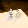 Square Zircon Stud Earrings S925 Silver Water Drop 3A Zircon Exquisite Earrings Fashion Women Earrings Wedding Party Jewelry Valentine's Day Mother's Day Gift SPC