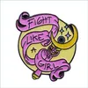 Pins Brooches Feminism Enamel Brooches Pin Fight Like A Girl Sailor Moon Magic Wand Badge Womens Brooch Clothes Bag Accesso Dhgarden Dhdwe