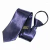 Bow Ties 1pcs Width 8cm Men Solid Color Neck Tie Wedding Groom Party Necktie Lazy Zipper Slim Business Attire Skinny Casual Wear SL