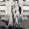 Lässige Kleider Zanzea Vintage Button Hemd Kleid Frauen Herbst Sundress Langarm Maxi Vestido weibliche Bagyy Robe Femme 221125