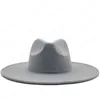 Wide Brim Hats Bucket Hats Classical Wide Brim Fedora Hat Black White Wool Hats Men Women Crushable Winter Derby Wedding Church Ja Dhd5B