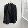 Abiti da donna 2022 Primavera Colletto rovesciato Blazer da donna Doppiopetto Manica lunga Cappotto da donna casual allentato Veste Femme