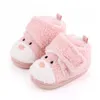 Pierwsze Walkers Buty Baby Socks Girl Bothies Winte Warm Animal Face Frawal Antislip Toddler Prewalkers Soft Infant Crib 221125