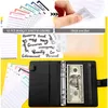 Notepads Zipper Money Saving Envelope A6 Binder Budget Planner Notebook Bronzing Covers Folder 6 Hole Binder Pockets Plastic Binder 221128