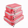 Depolama Çantaları 3pc Sıkıştırma Paketleme Küpleri Bavul Bagaj Organizatör Seti Fermuar Katlanabilir Seyahat Çantası Giysiler için Ayakkabı Aksesuarları