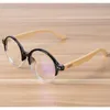 Солнцезащитные очки рамы ручной работы бамбука винтажные чистые линзы круглые очки Рамки женщины мужчины ретро -миопия очки деревянные зрелища очки очков