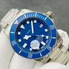 ZF V5 25500 A2824 Titanium Automatic Mens Watch 42mm Moldura de cerâmica Mostrador azul Marcadores brancos Pulseira de titânio Super Edition Watche2532