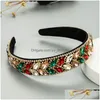 Headbands Colorf Rhinestone Flower Hairband Headband Adt Hair Accessories Drop Delivery Jewelry Hairjewelry Dh9J5