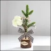 Décoration de Noël Nouveauté Mini Arbre de Noël Ornement Décorations Bois Artificiel Vanille Pots de Noël de Café Chambre Décor 10Xya E1 Dhhbo