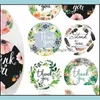 Other Decorative Stickers Mini Round Flower Sticker Thank You Stickers Baking Label Self Adhesive Decorate Business Gifts 500Pcs 2 3 Dhkwl