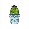 Alfileres Broches Dibujos animados Cactus Broche Lindo Mini Maceta Mujeres Chaquetas de mezclilla Solapa Esmalte Alfileres Sombrero Insignias Joyería para niños Cristo Dhgarden Dhmb4