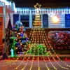 Decorações de Natal Árvore Cachoeira Luz 9 Drop 2M Topper ao ar livre Garland 8 Modos Curta da janela Curta