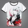 Herr t-skjortor unisex anime tokyo ghouls kaneki ken cotton t-shirt tee shirt topps