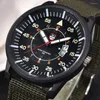 Montres-bracelets hommes montres armée luxe militaire montre Date hommes cadran Sport noir Quartz acier inoxydable bracelet maille horloge