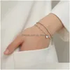 Charm armband vintage lycklig rund armband 2021 dubbel lager armband enkel mode elegant present kvinnor sl￤pp leverans smycken dh7sz