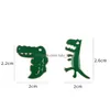 Stift broscher guldpläterade grön dinosaurie krokodil tecknad broscher för kvinnor söt japansk ins metall emaljfärg lapel stift rolig dhprg