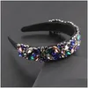 Headbands Inlaid Color Rhinestone Headband Ladies Party Gorgeous Street Travel Hair Accessories Drop Delivery Jewelry Hairjewelry Dh6Ym