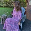 Abiti casual da donna Boho maniche a sbuffo abiti lunghi estate geometria allentata stampata mezza manica abito casual elegante maxi abiti da festa abiti 221126