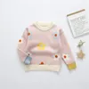 Pullover herfst wintermeisjes bloemen gebreide trui baby kinderen dik houd warme lange mouwen tops peuter kinderen voor 221128