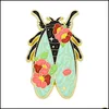 Pinnen broches insecten emailbroche pin cartoon colorf vlinder mot met madeliefje prachtige vrouwen badge sieraden vintage flowe dhgarden dhrfz