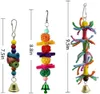 Andra fågelförsörjningar 10 förpackningar Swing Chewing Toys Parrot Hammock Bell Cage Toy Perch med träpärlor som hänger för små paraketter 221128