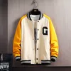 Giacche da uomo hip hop streetwear giacca da baseball cappotto ricamo osso collo alto bomber giapponese college 221124