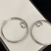 Vintage Designer Letter Ear Hoops Charm Golden Silver Earrings Ladies Stora Big Studs Women Earndrops With Box265b