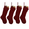 Calcetines para mujeres medias de regalo 18 pulgadas Decoración de decoración Sock Pack personalizado 4 Saco de tejido navideño