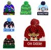 Gorro navideño con LED, gorro tejido, gorro tejido con luz navideña, regalo de Navidad para niños, decoraciones navideñas de Año Nuevo SN357