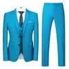 Herrenanzüge Blazer 16 Farben Jacke Weste Hosen Hochwertige formelle Business Slim Fit Herrenanzug Bräutigam Hochzeit Smoking 3-teiliges Set 221124