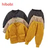 Ensembles de vêtements Hibobi 2pcs garçons filles vêtements d'hiver ensemble à manches longues couleur unie parkas manteau pantalon enfant en bas âge garçon vêtements d'extérieur enfants vestes chaudes 221125