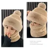 Beanieskull Caps Winter Female Hat Scarf Neck Warmer For Beanies Pullovers Masked Hats Män kvinnor Kids Outdoor Warm Plush Fleece 221125