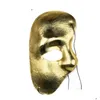 Party Masks Men Festive Phantom Face Half Of The Night Opera Masks Women Ball Masquerade Party Supplies Mask Halloween Left Masked H Dh3Pm