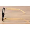 Солнцезащитные очки рамы ручной работы бамбука винтажные чистые линзы круглые очки Рамки женщины мужчины ретро -миопия очки деревянные зрелища очки очков