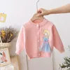 Cardigan Girls Use Cartoon Sweater Kids Roupas de inverno