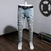 Men's Jeans Fashion Ripped Denim Trousers High-quality Straight Casual Four Seasons Small Feet Nine-point Pants Men 221128