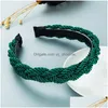 Stirnbänder Temperament Twisted Stirnband Für Frau Elegante Handgemachte Twisting Weben Haarband Mädchen Waschen Gesicht Hairhoop Kronen Tropfen Dhmmi