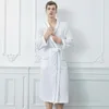 Vêtements de nuit pour femmes peignoir japonais femme longue été printemps et automne Couple pyjama mince gaufre homme Robe coton