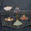 Brooches Creative Cartoon Insect Moon Phase Stars Moth Butterfly Hard Enamel Pin Badge Brooch Backpack Lapel Medal Woman Jewelry Gift