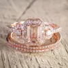Обручальные кольца мода Женские полные бриллианты Кольцо Классическое хрустальное ювелирное украшение невесты Подарок