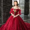 Luxurious Ball Gown Wedding Dresses Short Sleeves Tulle with 3D Floral Flowers Applicant Backless Stain Chapel Court Train Custom Made Vestidos De Novia