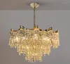 Chandeliers Cha￮ne de cristal luxueuse D￩corez le salon pour la villa Lumi￨res de l'￮le Luster