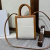 7a Luxury Designer Fashion Bag Triomphe Mini Cabas Elfin Fashionabla Ladies Delicate Cowhide Splice Canvas Handbag Girls Mini Tote