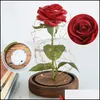 Ghirlande di fiori decorativi Rosa in vetro a led Fiori decorativi Cupola Rose rosse San Valentino Festa della mamma Regalo speciale romantico 202201 Dhybc