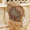 Chair Covers Summer Dining Cover European Lace Printed Fabric Anti-Slip Cushion Luxury Home Diningroom Decor Backrest