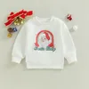 Pullover 0915 Lioraitiin 05 Jahre Kleinkind Kind Jungen Mädchen Hemd Langarm Rundhals Santa Weihnachtsbaum Print Lose Top 221125