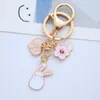 Korea Ins Girl Heart Powder Rabbit Creative Personality Bag Keychain Female Pendant Key Chain Accessories Cute